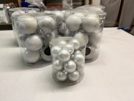 Weihnachtskugeln Set silber/weiss - neu