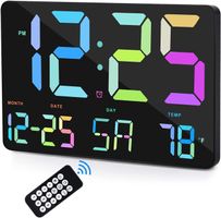 Digitale Wanduhr Led, Digitaluhr Großes Display mit Fernbedi