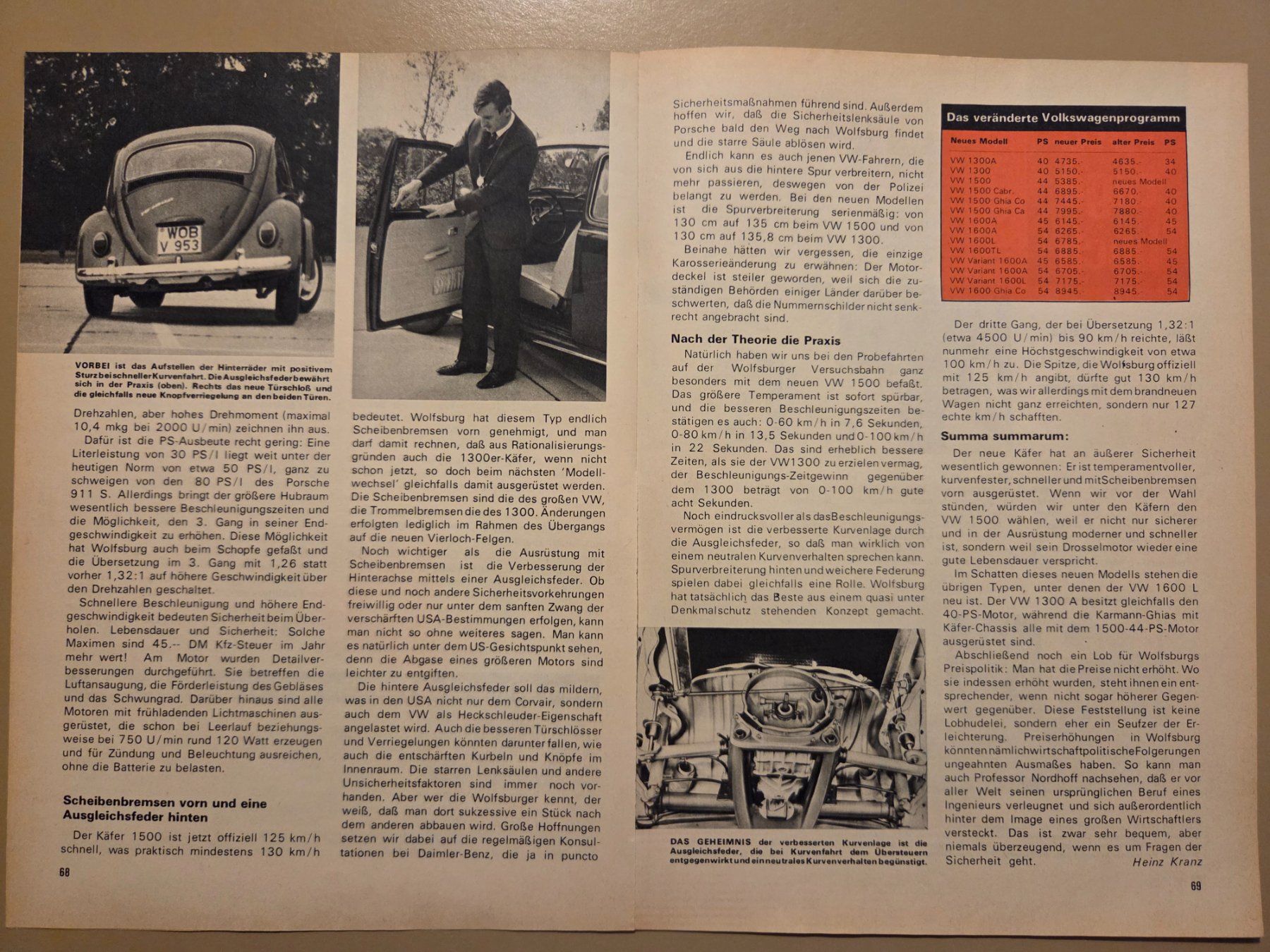 Zeitschriften & Magazine: Porsche 911S und Käfer 1500 - 1966 – Gebraucht aus Wilen b. Wollerau von 4banger 2