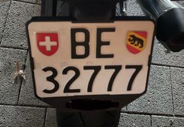 Motorrad Nummernschild/ Kontrollschild BE 32777