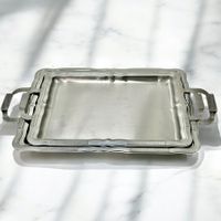 2 plateau de service vintage acier inoxydable. 1959/60 Neufs