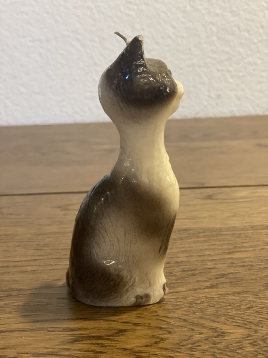 Statuette: Kerze Katze sitzend braun/weiss mit blauem Blick – Usato da Lyss venduto da Vandy19 4