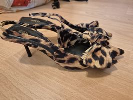 Zara Slingback Pumps Leo Muster mit Schleife Grösse 36 neu