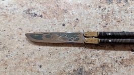 Couteau papillon ouzbek gravé