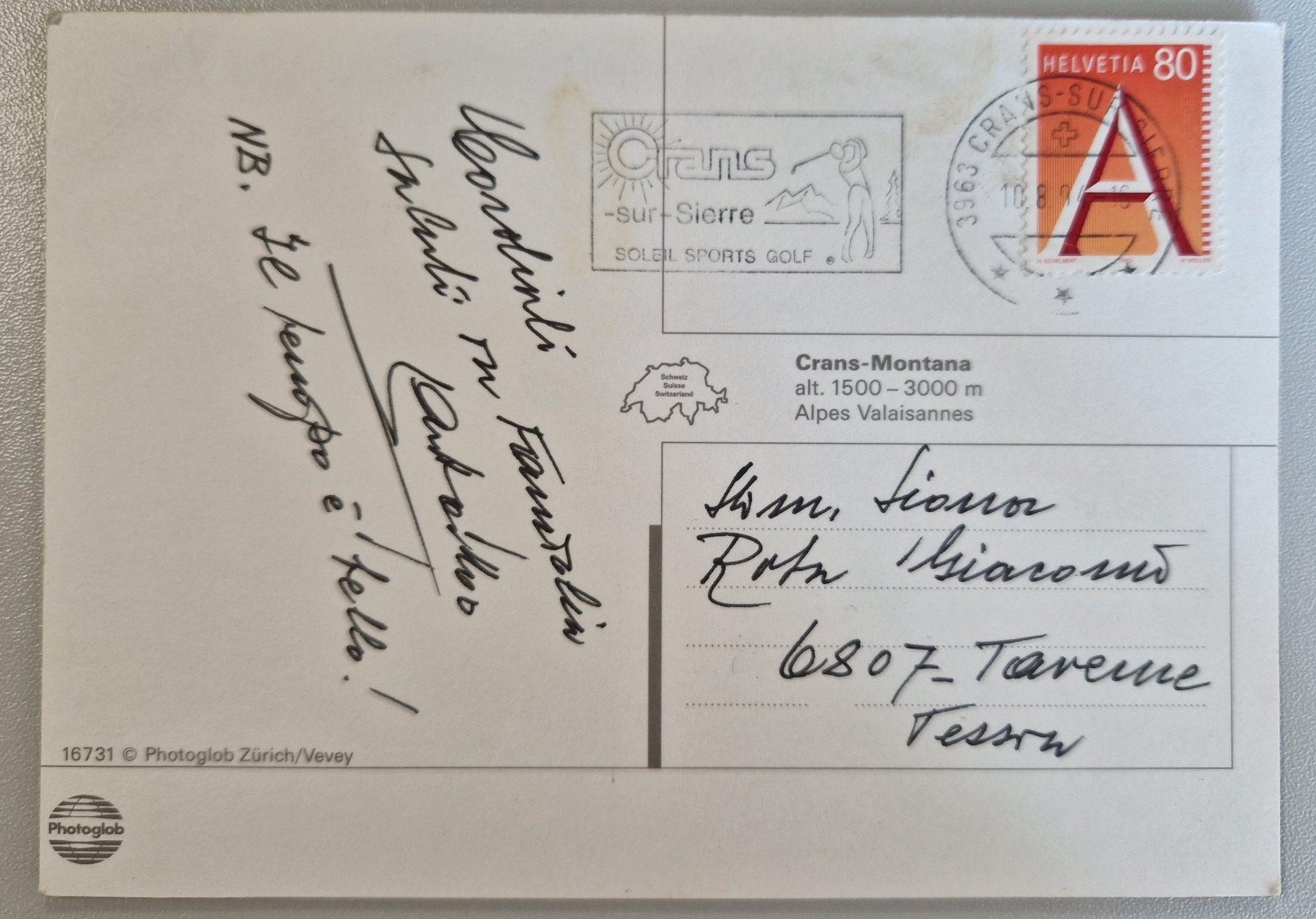 Cartoline postali: Crans-Montana 1994 – Usato da Melchnau venduto da Arthurius 1