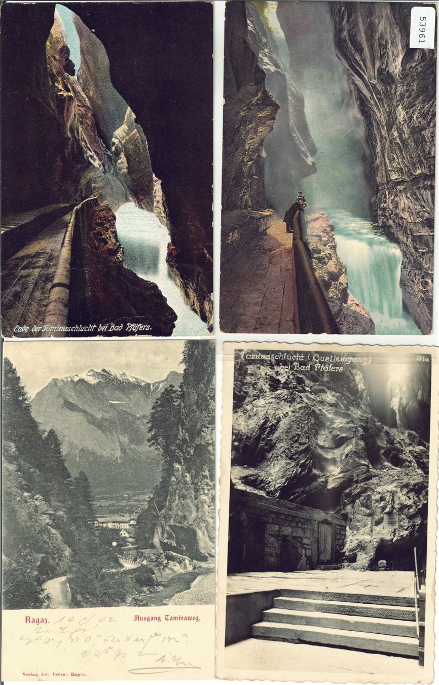 Cartoline postali: 4 AK - Tamina-Schlucht – Usato da Ettingen venduto da Kartenplanet