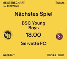 Ticket YB - Servette, 19.09 Wankdorf Stadion