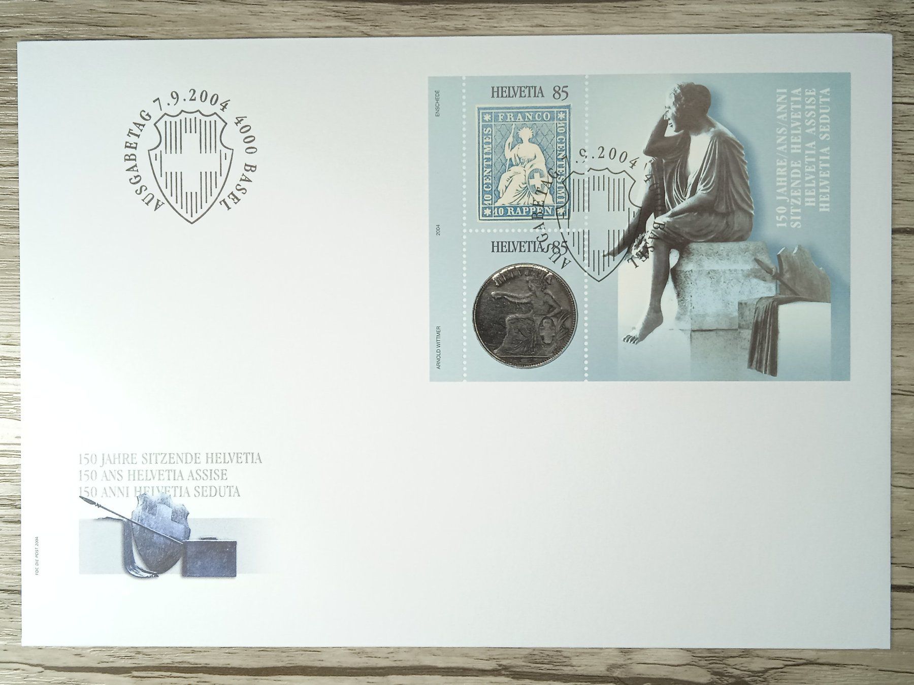 Tutti i francobolli: TR12 Enveloppe + Timbre Suisse 2004 – Usato da Cousset venduto da Patrick_Collections