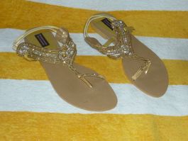 sandales en cuir avec strass  41 neuf mademoisselles femme
