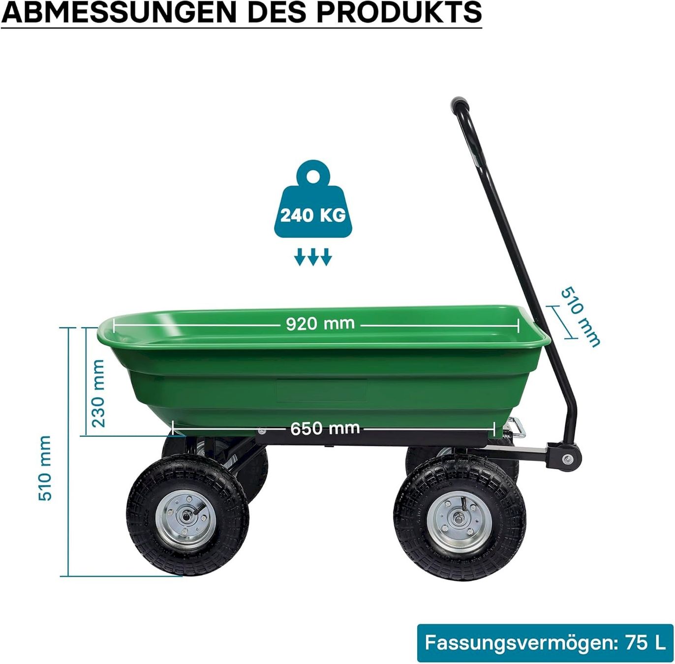 Sonstige Gartengeräte: WilTec Gartenwagen 75l bis 240kg – Neu und originalverpackt aus Bottighofen von zaap 5