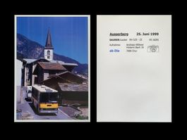 Ausserberg Lötschberg Südrampe Postauto Saurer Foto Druck A5