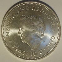 Niederlande 10 Gulden 1970 Silber