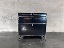 Schwarze USM Kommode mit Schubladen (H=77cm)