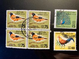 Ceylon / Sri Lanka 1973 Lot Vögel gestempelt