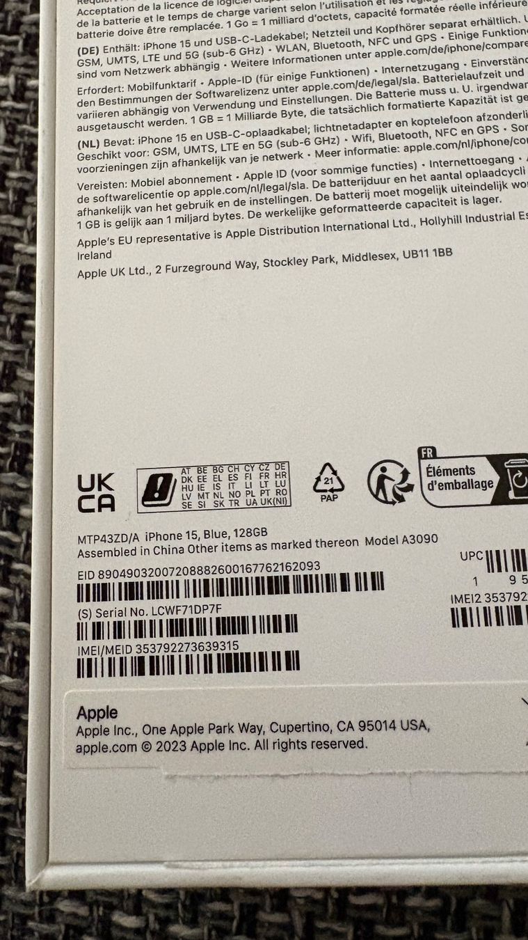 Apple Telefoni cellulari / Smartphones: iPhone 15 128GB – Usato da Coffrane venduto da Tchett4 5