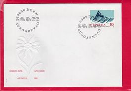 1966, FDC, SONDERMARKE SCHWEIZER ALPEN, FINSTRAARHORN
