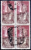 SPANIEN 1972 FERNAN GONZALEZ 4ERBLOCK GESTEMPELT - D1334