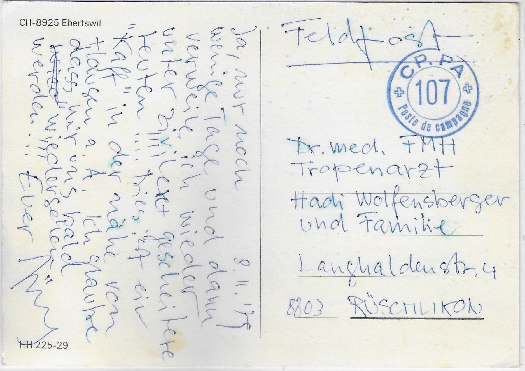 Cartoline postali: Flugaufnahme Ebertswil ZH – Usato da Ettingen venduto da Kartenplanet 1