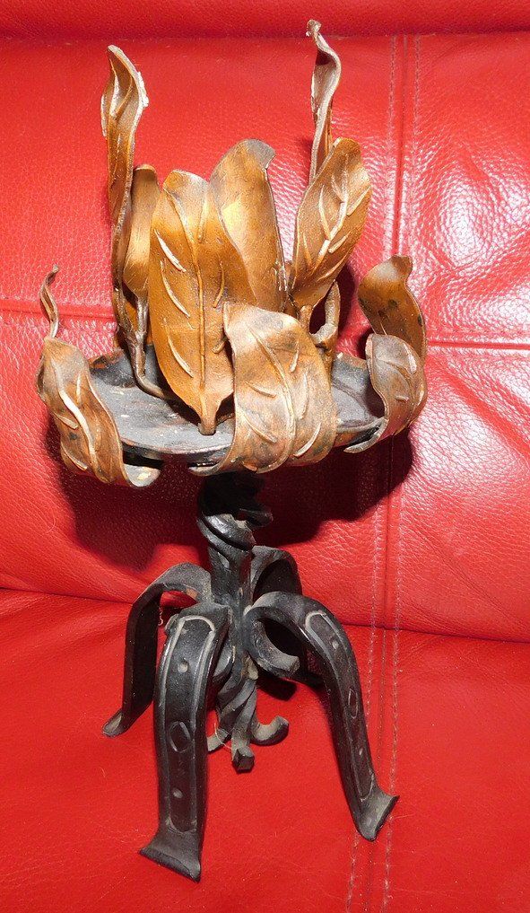 Portacandele: Kerzenständer,Eisen  Metall,  H 32 cm – Usato da Villnachern venduto da Schnugelchen 1