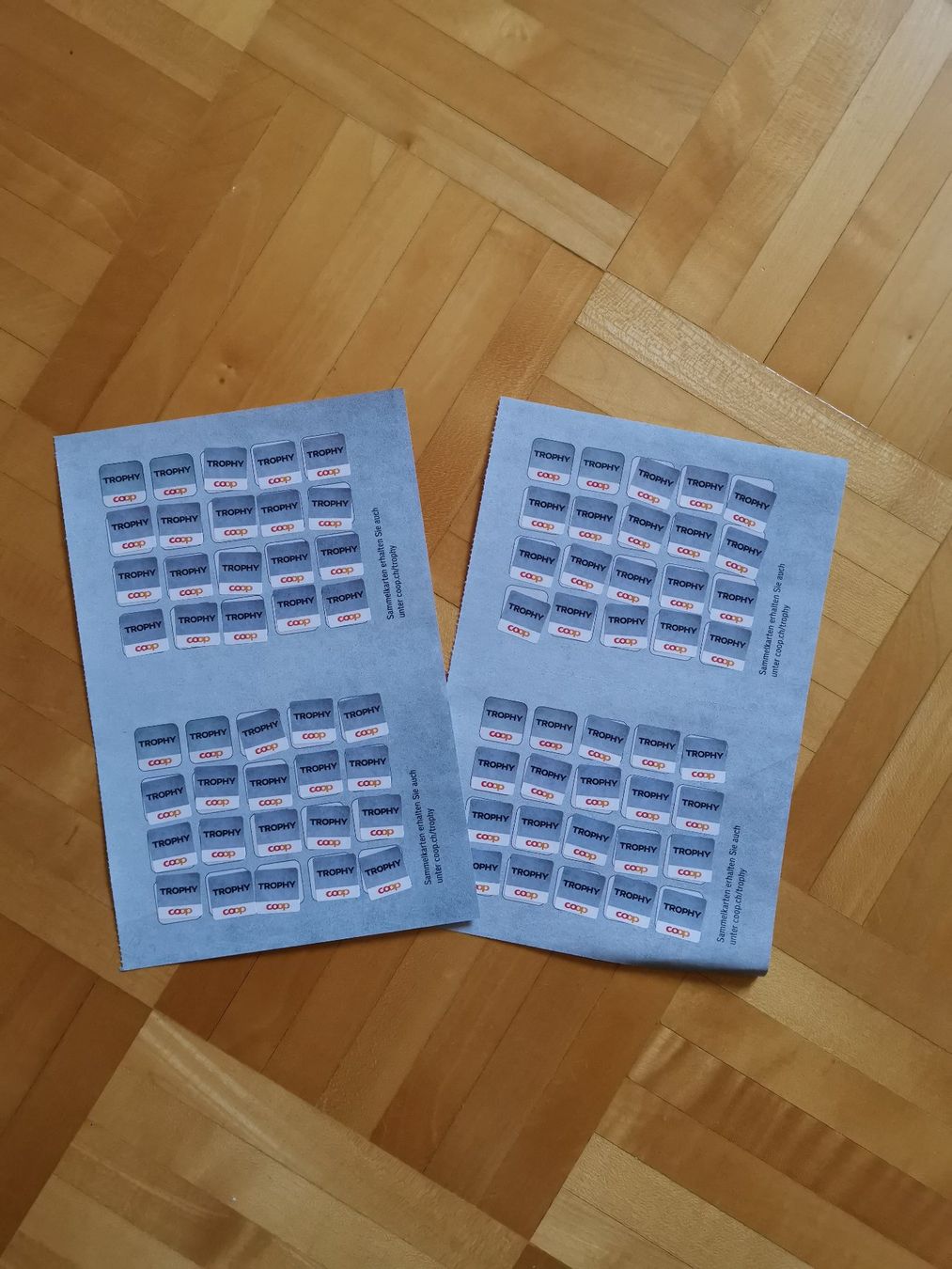 Coop Sammelmarken & -punkte: 4 volle Trophy Karten – Neu (gemäss Beschreibung) aus Dornach von Hei50