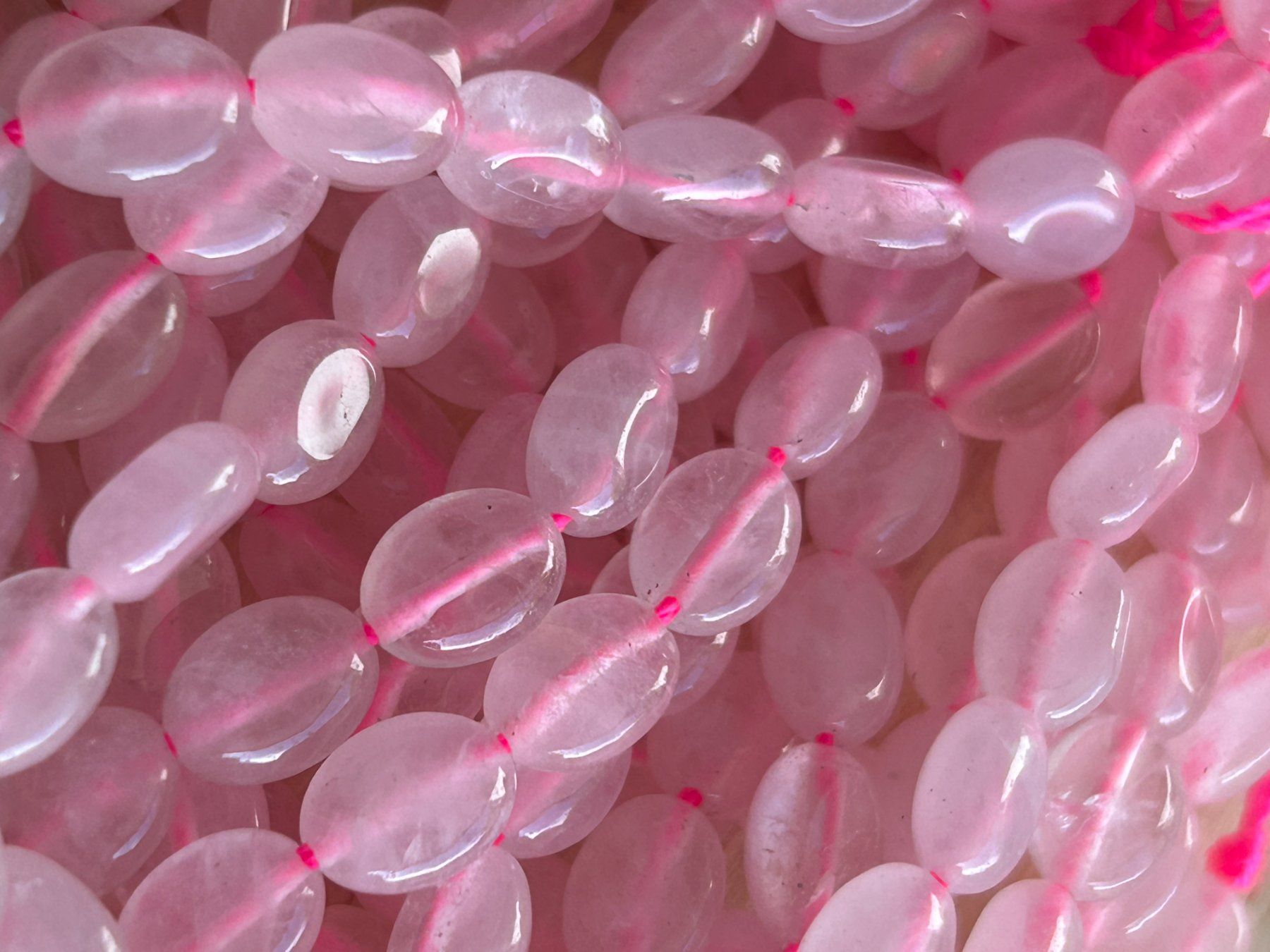 Edelsteine: Strang echte Rosenquarz oval 6 x 8 mm – Neu und originalverpackt aus Niederrohrdorf von Ytobi 1