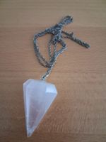 Rosenquarz Pendel Anhänger mit Kette