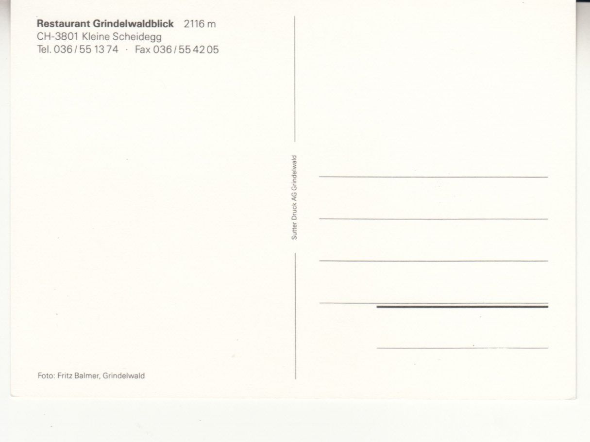 Ansichtskarten: Kleine Scheidegg Grindelwaldblick ca. 1980 – Gebraucht aus Bürglen TG von StampGraf 1