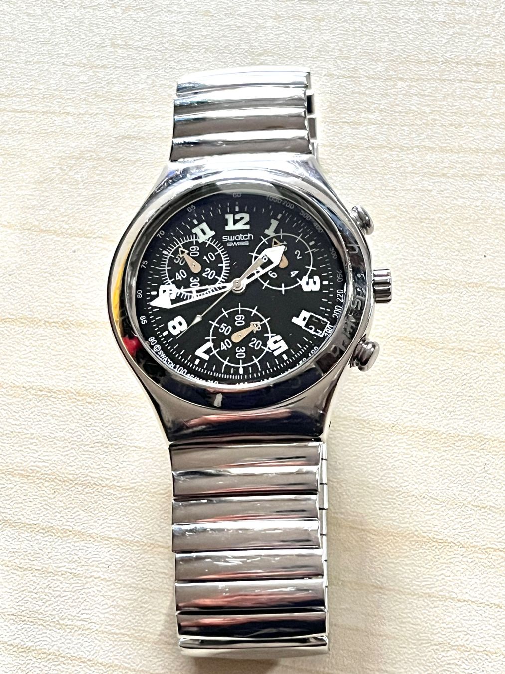 Swatch Orologi: Swatch Irony Chronograph Uhr, Vintage Look – Usato da Grenchen venduto da chththl 5