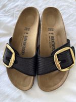 Birkenstock Madrid Big Buckle Raffia Black – Gr. 39 – ungetr