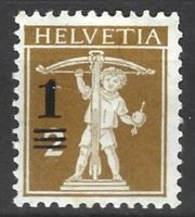 BRIEFMARKEN - SCHWEIZ - 1 RAPPEN  WILHELM TELL -  AUFDRUCK