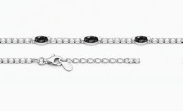 17+2cm Tennis-Armband Silber 925 mit 61 Zirkonias