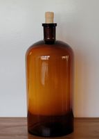 Antike Apothekerflasche, braune Flasche mit Stöpsel, 3 L