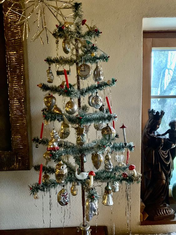 ⚫ Groß Gansfederbaum Federbaum Weihnachtsbaum Schmuck antik Kaufen