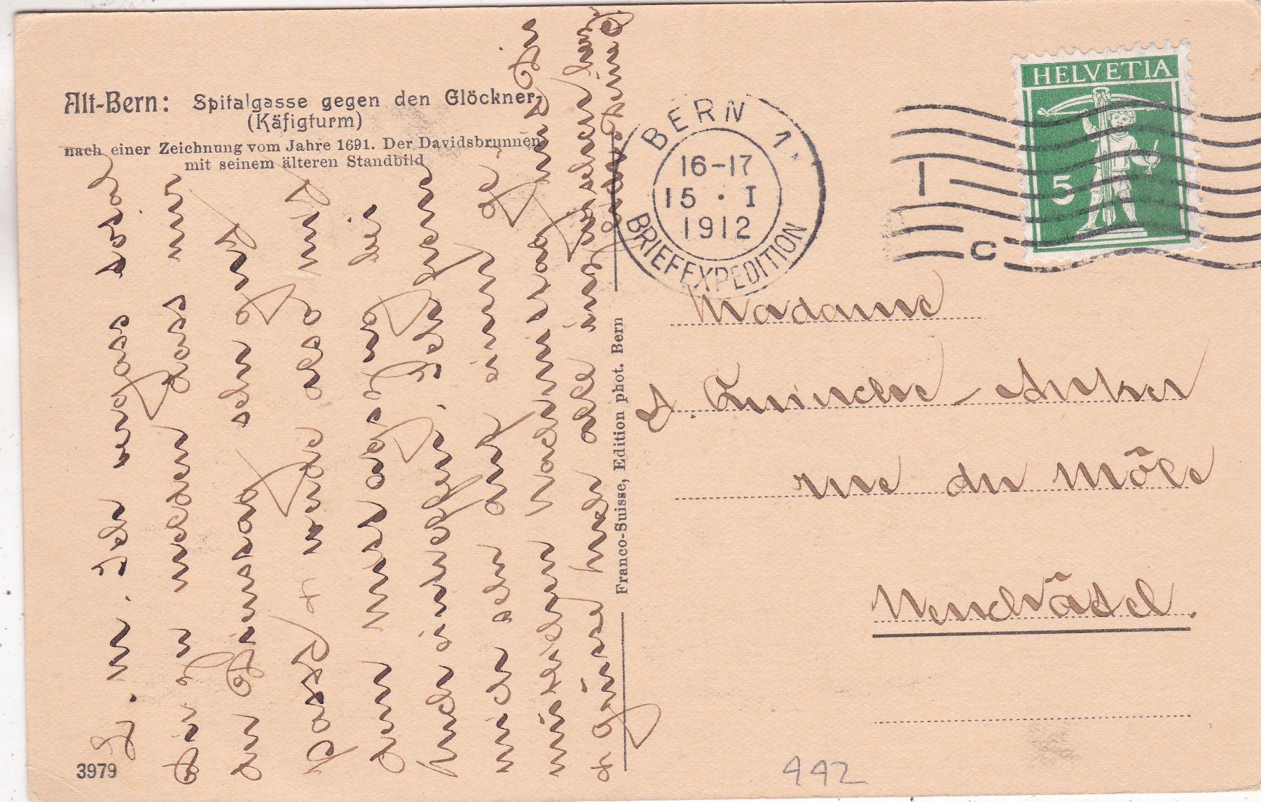 Ansichtskarten: Alt Bern Spitalgasse 1912 – Gebraucht aus Herisau von Lisegrat2008 1