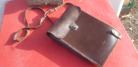 Militär Feldpost Ledertasche