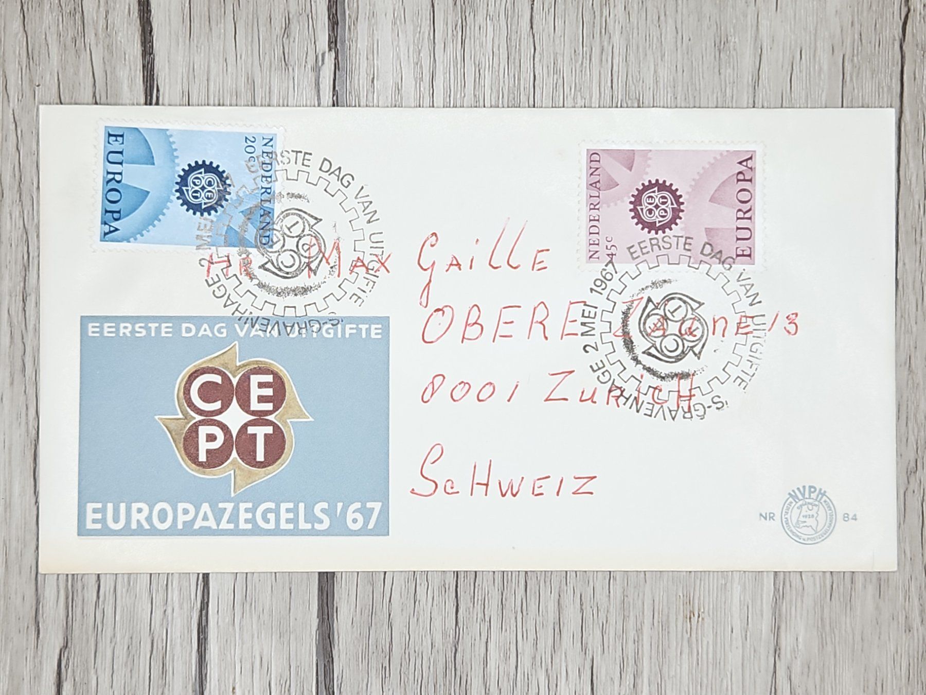 Tutti i francobolli: CL14 Enveloppe + Timbre Pays-Bas 1967 – Usato da Cousset venduto da Patrick_Collections