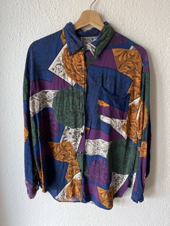 Vintage Workwear Rayon Hemd GR L