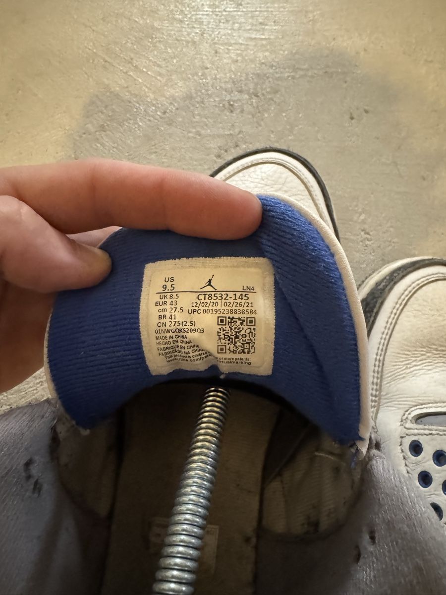 Jordan Scarpe da uomo: Jordan 3 Retro True Blue (size 9.5) – Usato da Prilly venduto da luc_rj7z 4