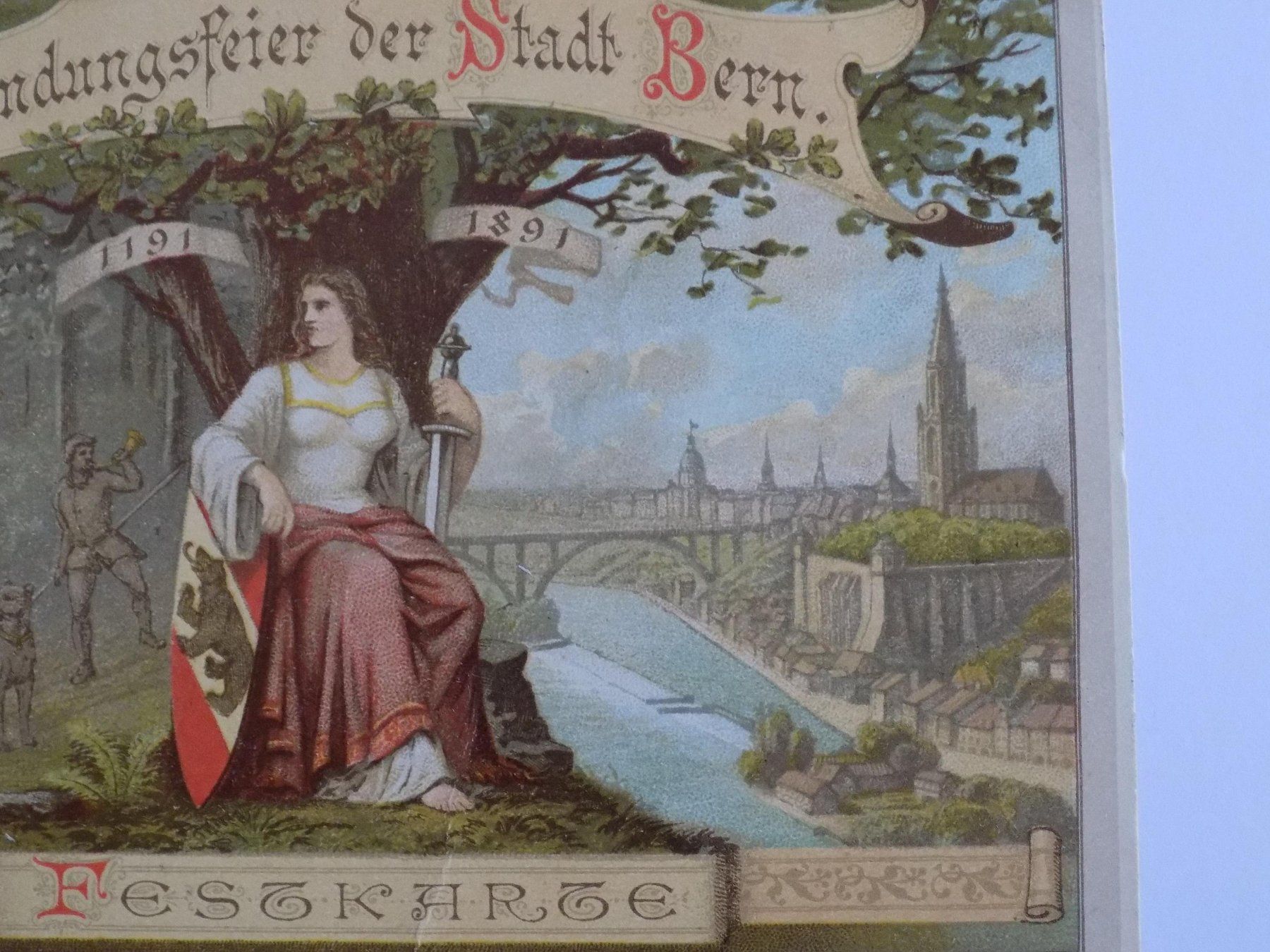 Incisioni: Bern Festkarte Gründungsfeier 1891 – Usato da Risch venduto da Antikfee 3