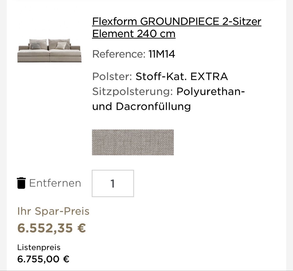 Sofas: Flexform Groundpiece Sofa – D'occasion à Luzern par Cube4 2