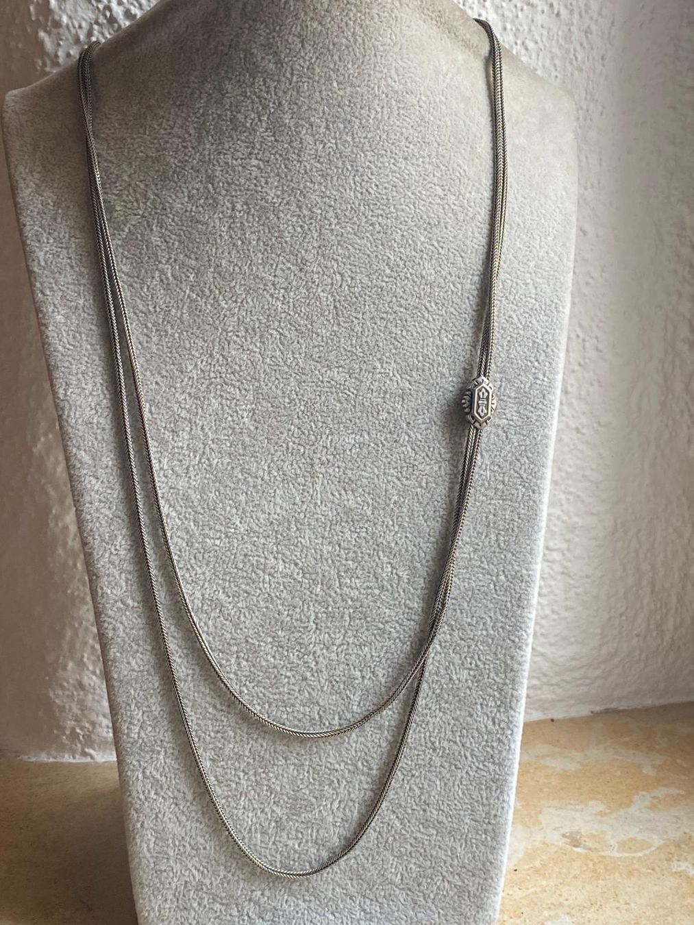 Catenine: Vintage Halskette, Silberlook - 70cm doppelt – Usato da Laufen venduto da belleskulptur 3