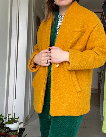 Trendige Übergangsjacke, Senfgelb, Grösse S