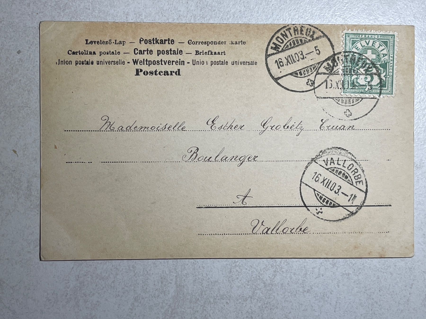 Cartoline postali: Vintage Buchstaben-Postkarte, E, – Usato da Strengelbach venduto da Aschatan5 1