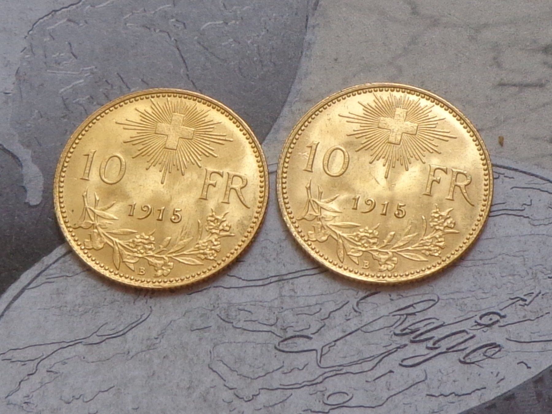 Tutti le monete: Vreneli 2 x 10 Fr. 1915 B - TOP Qualité – Usato da Pully venduto da UCA01