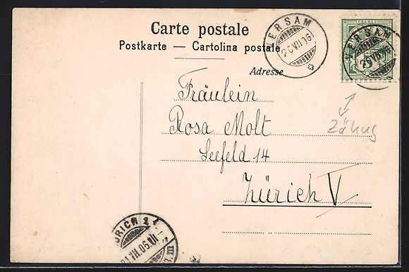 Cartoline postali: Versam, Gesamtansicht mit Kirche, Pfarrh – Usato da Berlin venduto da bartko-reher 1