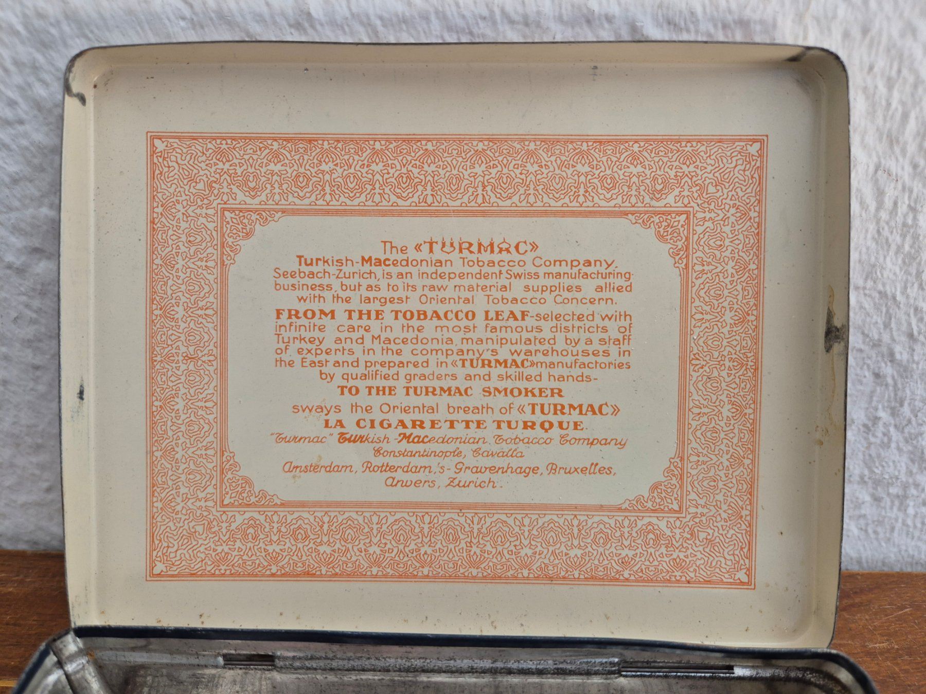 Barattoli: Alte Vintage Blechdose Turmac Orange Zigaretten Blech Dose – Usato da Schaffhausen venduto da pfanis09 8