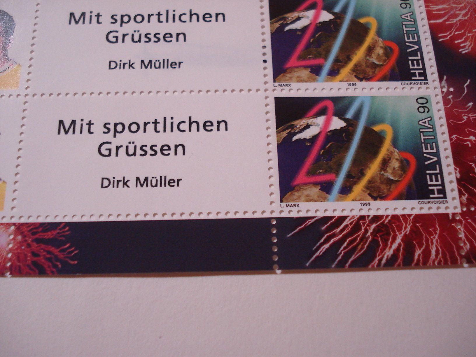 Tous les timbres: Bogen  Milleniumsmarken 1999 **, Swiss Post Team Dirk Müller – D'occasion à Niederwil AG par morostahu 2