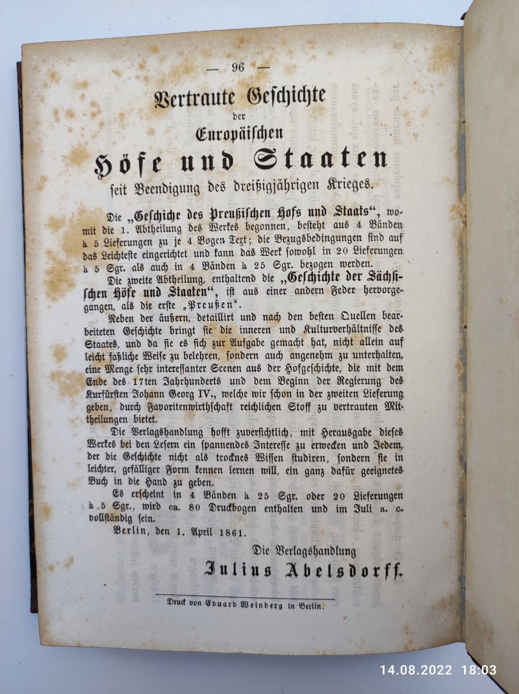Livres: NAPOLEON III. - BERLIN, 1860. – D'occasion à Goldach par Gaip 4