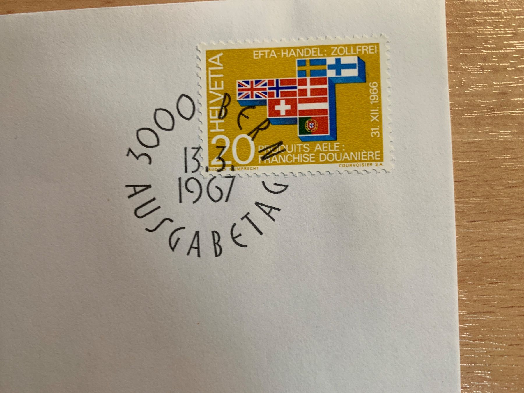 Tutti i francobolli: EFTA-Handel: Zollfrei, 13.3.1967, FDC – Usato da Ibach venduto da lisch3 1