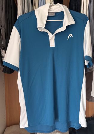 Head Polo Shirt blau weiss Grösse M gebrauchter Zustand
